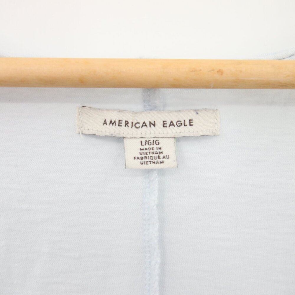 American Eagle Top Light Blue Racerback Scoop Round Neck 100% Cotton Large - Picture 4 of 8